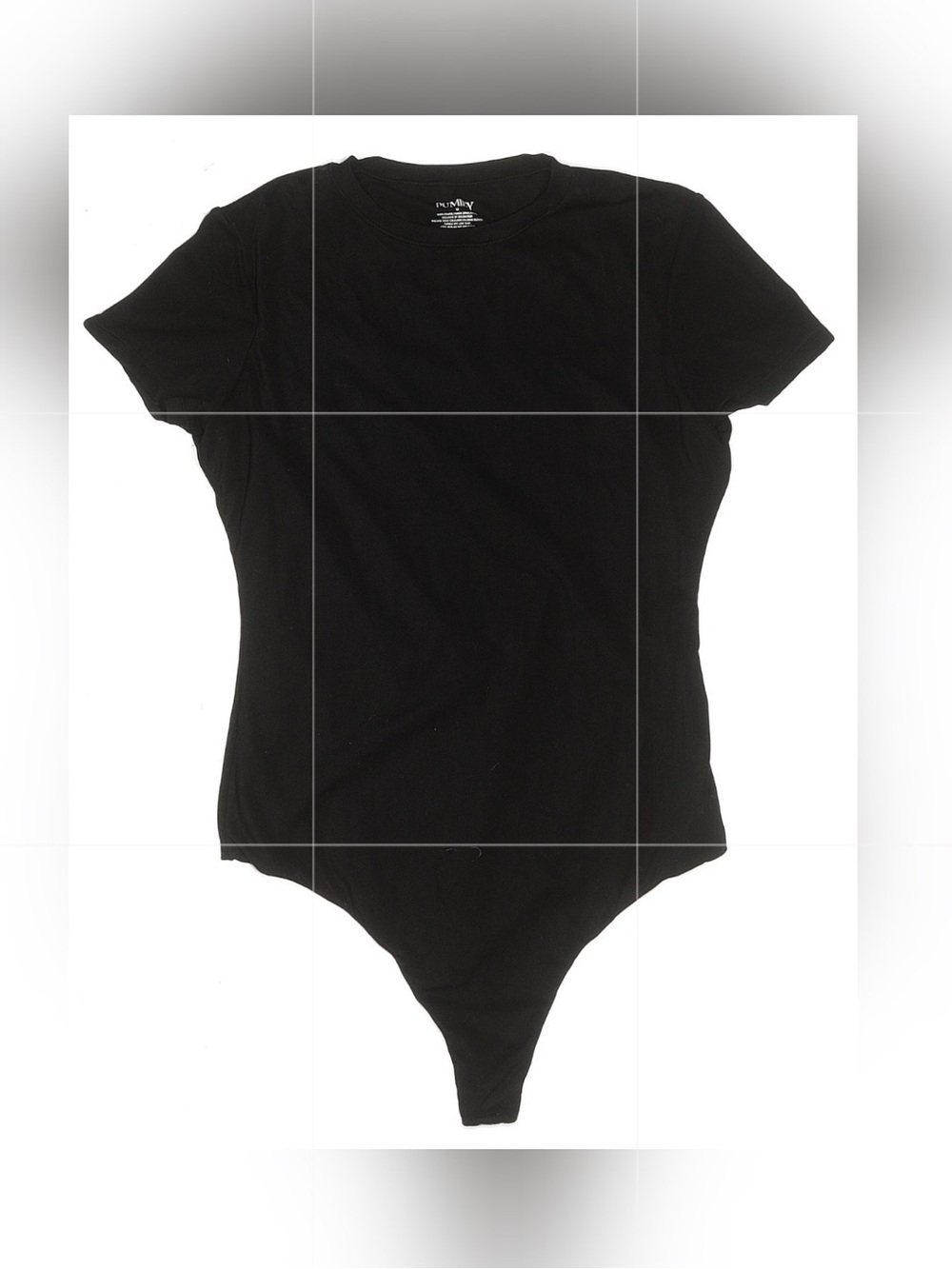 Pumiey Black Short Sleeve Bodysuit, Size M